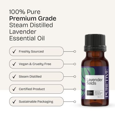 Puretive: Lavender Essential Oil | Floral Scent for Stress Relief & Relaxation