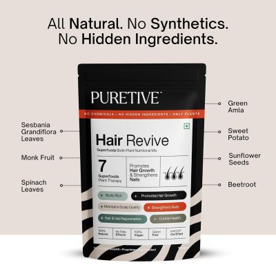 Puretive: Hair Revive | Plant Based Biotin | Promotes Healthy Hair and Fights Hair Fall
