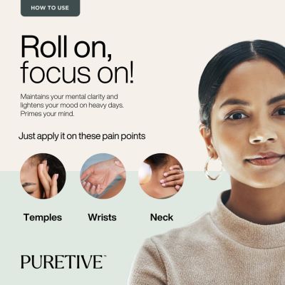 Puretive: Deep Focus Plant Therapy Roll On 100% PURE Therapeutic Essential Oil Roll On