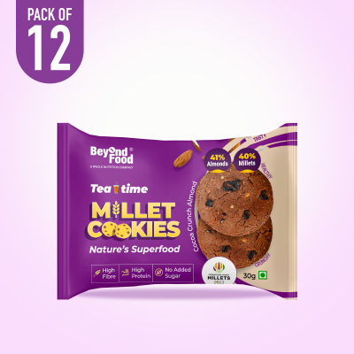Beyond Food: Millet Cookies - Cocoa Crunch Almond (Pack of 12)