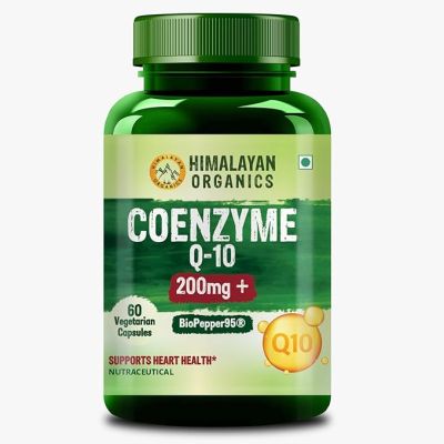 Vlado's Himalayan Organics: CoQ10-200mg With BioPepper - 5mg , COENZYME Q-10 Supplement | High Absorption I Antioxidant Support Healthy Heart Boost Energy And Metabolism High Strength For Men And Women - 60 Caps