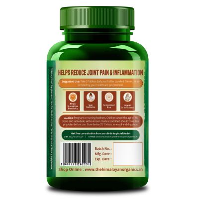 Vlado's Himalayan Organics: Vlado's Himalayan Organics Curcumin With Biopiperine 1500mg Tablets With 95% Curcuminoids Supplements For Better Absorption | Good For Skin & Joint pains - 90 Veg Tablets