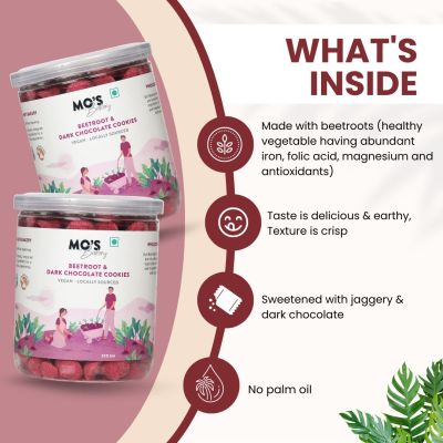 MOS Bakery: Beetroot & Dark Chocolate Cookies - 200gm