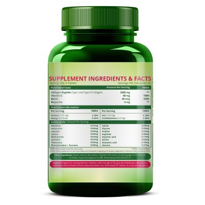 Vlado's Himalayan Organics: Vegan Collagen 2000Mg With Biotin And Vitamin C | Good For Glowing Skin | Healthy Hair And Nail - 100 Veg Tablets