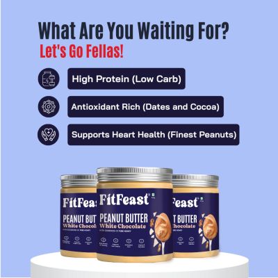 FitFeast: White Chocolate Peanut Butter | 400gms EachPack of 4