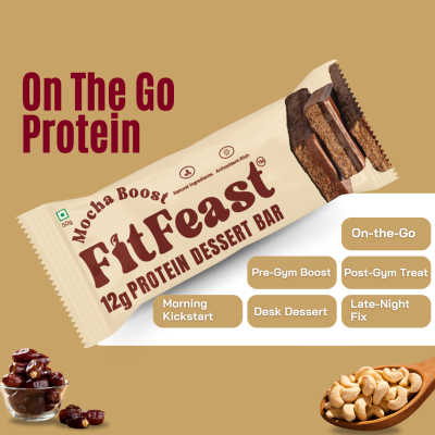 FitFeast: Protein Bars Mocha Boost | 50g EachPack of 18