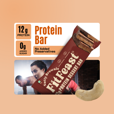 FitFeast: Protein Bars Nutty Brownie | 50g EachPack of 18