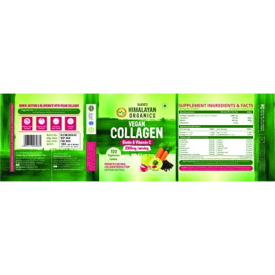 Vlado's Himalayan Organics: Vegan Collagen 2000Mg With Biotin And Vitamin C | Good For Glowing Skin | Healthy Hair And Nail - 100 Veg Tablets