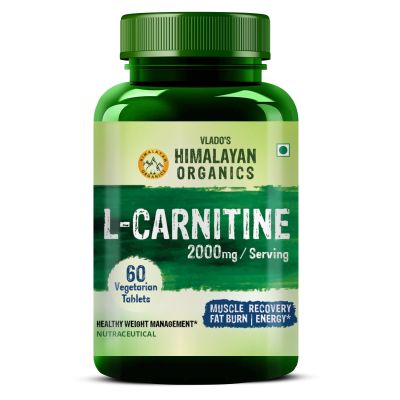 Vlado's Himalayan Organics: L-Carnitine 2000 Mg | Healthy Weight Management | Supports Muscle Recovery, Boost Energy, Endurance, And Fat Burn - 60 Vegetarian Tablets