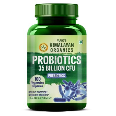 Vlado's Himalayan Organics: Probiotics Supplement 35 Billion CFU for women & men, 16 Strains with Prebiotics | 100 Veg Capsules