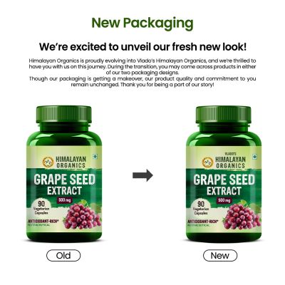 Vlado's Himalayan Organics: Grape Seed Extract 500mg/Serving for Healthy Cholesterol Level - 90 Veg Capsules