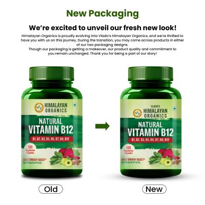 Vlado's Himalayan Organics: Plant Based Vitamin B12 Natural- 120 Veg Capsules