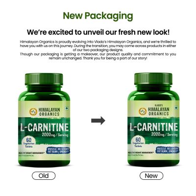 Vlado's Himalayan Organics: L-Carnitine 2000 Mg | Healthy Weight Management | Supports Muscle Recovery, Boost Energy, Endurance, And Fat Burn - 60 Vegetarian Tablets