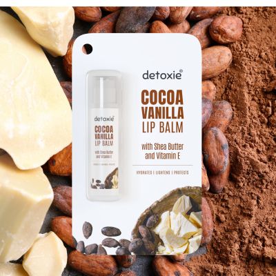 Detoxie: Detoxie | Pack of 2 Lip Balms | Cocoa Vanilla With Vitamin E, Shea Butter and Liquorice - 4.5 g (Pack of 2)