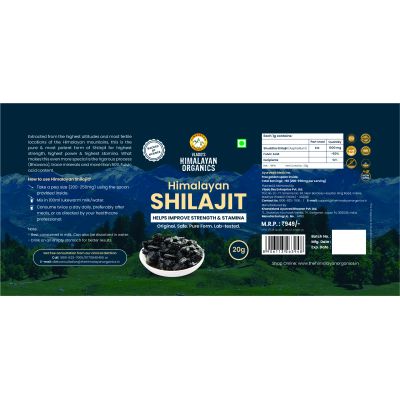 Vlado's Himalayan Organics: Himalayan Shilajit/Shilajeet Resin 20g