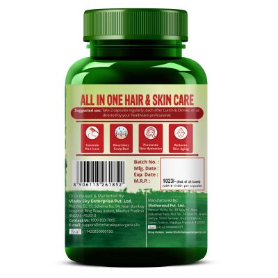Vlado's Himalayan Organics: Plant based Hair Vitamin (With Biotin and DHT Blocker) - 60 Veg Capsules