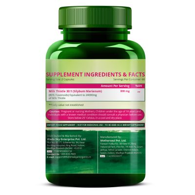 Vlado's Himalayan Organics: Vlado's Himalayan Organics Milk Thistle Extract Silymarin 800mg/Serve-120 Veg Capsules