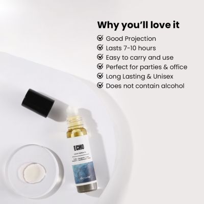 Detoxie: Detoxie | Echo - Luxury Parfum Oil (Attar) | Non-Alcoholic| Long Lasting | Trufle, Bergamot, Lotus, Mandarin, Sandalwood & Amber | Unisex | 8 ml Rollon