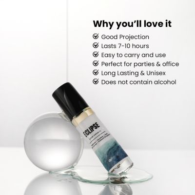 Detoxie: Detoxie | Eclipse - Luxury Parfum Oil (Attar) | Non-Alcoholic| Long Lasting | Bergamot, Mandarin, Musk, Black Currant, Patchouli & Grapefruit | Unisex | 8 ml Rollon