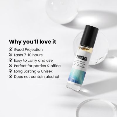 Detoxie: Detoxie | Enigma - Luxury Parfum Oil (Attar) | Non-Alcoholic| Long Lasting | Oud, Sugar, Vanilla, Amber, Tonka Bean & Rose | Unisex | 8 ml Rollon