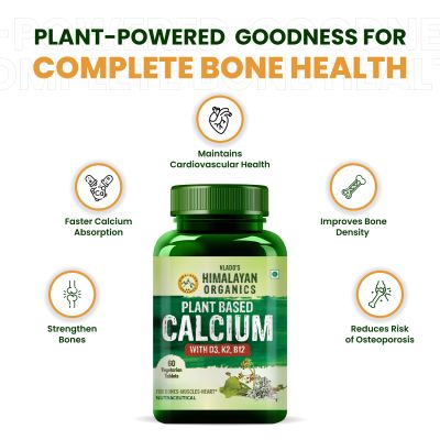 Vlado's Himalayan Organics: Vlado's Himalayan Organics Plant Based Calcium for Bone Health- 60 Vegetarian Tablet