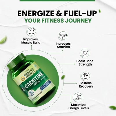 Vlado's Himalayan Organics: L-Carnitine 2000mg/Serve | Supports Muscle Recovery, Fat Burn & Energy | 120 Veg Tablets