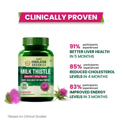 Vlado's Himalayan Organics: Vlado's Himalayan Organics Milk Thistle Extract Silymarin 800mg/Serve-120 Veg Capsules