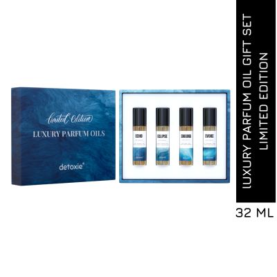 Detoxie: Detoxie | Luxury Parfum Oil (Attar) Gift Set - Limited Edition | Non-Alcoholic| Long Lasting | Oud, Sugar, Vanilla, Amber, Tonka Bean, Patchoulli, Grapefruit, Mandarin & Rose | Unisex | 32 ml