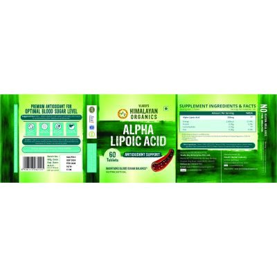 Vlado's Himalayan Organics: Alpha Lipoic Acid 300mg | Boost Liver Function, Healthy Blood Sugar, Antioxidant | 60 Veg Tablets