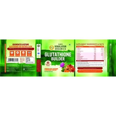 Vlado's Himalayan Organics: Glutathione Builder for Anti-Ageing & Skin Brightening with ( Vitamin C, E, B6 & Curcumin ) - 60 Veg Tablets
