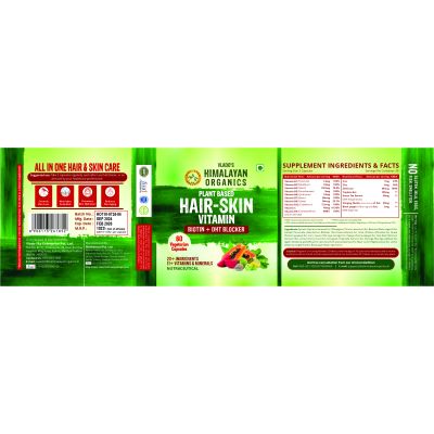 Vlado's Himalayan Organics: Plant based Hair Vitamin (With Biotin and DHT Blocker) - 60 Veg Capsules