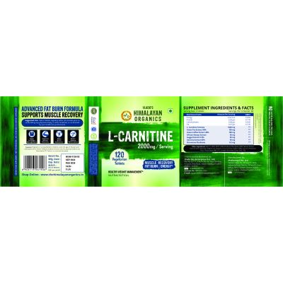 Vlado's Himalayan Organics: L-Carnitine 2000mg/Serve | Supports Muscle Recovery, Fat Burn & Energy | 120 Veg Tablets