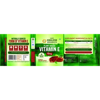 Vlado's Himalayan Organics: Plant Based Vitamin E Capsules (Non-GMO Sunflower Oil, Aloevera Oil, Argan Oil) - 60 Capsules
