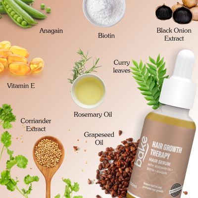 Bake Cosmetics: Rosemary + Biotin + Anagain Hair Growth Serum for Hair Growth & Hairfall Control