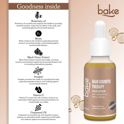 Bake Cosmetics: Rosemary + Biotin + Anagain Hair Growth Serum for Hair Growth & Hairfall Control