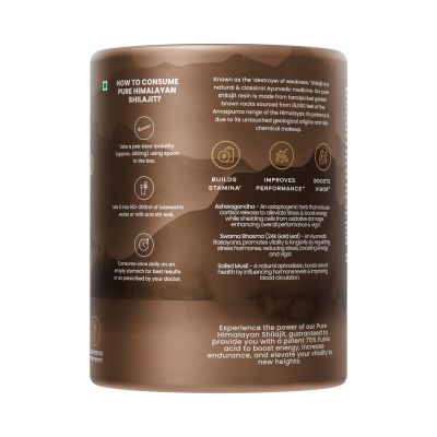Wellbeing Nutrition: Pure Himalayan Shilajit Gold 10 gm for Strength, Stamina, Performance, Stress Relief and Vitality (24K Gold Leaf) | Lab Tested