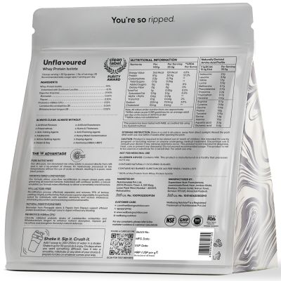 Wellbeing Nutrition: 100% Whey Protein Isolate (Unflavoured) | 31g Protein, 15.4g EAA, 7.1g BCAA | 4B CFU Probiotics & Natural Digestive Enzymes | 99% Lactose Free |No Bloating, Easy to Digest | 1kg