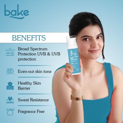 Bake Cosmetics: 2% Multi Peptide Tinted Sunscreen SPF 70 PA+++ with 2% Niacinamide For Water & Sweat Resistant & Broad Spectrum Sunscreen