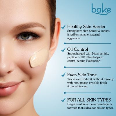Bake Cosmetics: 2% Multi Peptide Tinted Sunscreen SPF 70 PA+++ with 2% Niacinamide For Water & Sweat Resistant & Broad Spectrum Sunscreen