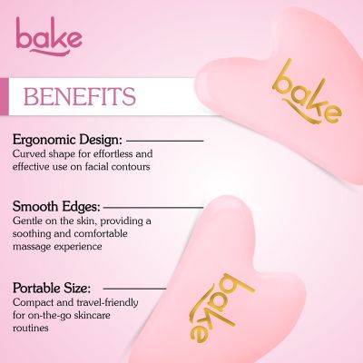 Bake Cosmetics: Quartz Gua Sha Face Massage Tool for Glowing Skin, Blood Circulation & Reducing Stress-1pc