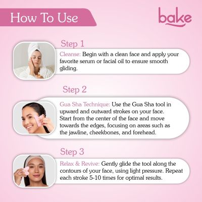 Bake Cosmetics: Quartz Gua Sha Face Massage Tool for Glowing Skin, Blood Circulation & Reducing Stress-1pc