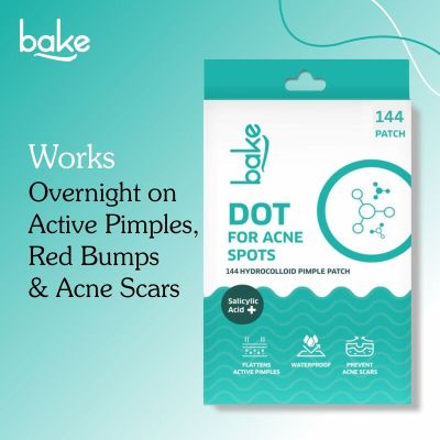 Bake Cosmetics: 2% Salicylic Acid Pimple Patches for Active Acne & Acne Prone Skin With Hydrocolloid Waterproof Patches -Pack of 144