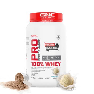 GNC: Pro Performance 100% Whey Protein Powder | Vanilla Cream | 2 lbs
