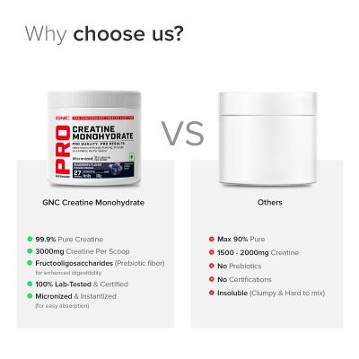 GNC: Creatine Monohydrate with Shaker Combo | 100gm | Blueberry | 750ml