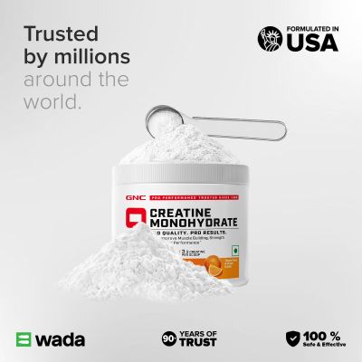 GNC: Creatine Monohydrate with Shaker Combo | 100gm | Orange | 750ml