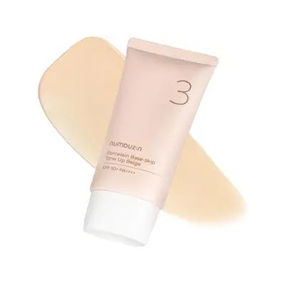 Numbuzin: No.3 Porcelain Base-Skip Tone Up Beige SPF 50+ PA ++++ (50ml)