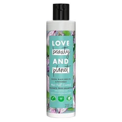 Love Beauty And Planet: Onion oil|| Blackseed oil & Patchouli Sulfate Free Hairfall control Shampoo|| No Parabens|| No Dyes|| Patchouli Essential Oil|| 200 ml
