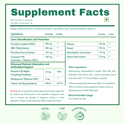 Wishnew Wellness: LIVER CARE | Detoxifying Liver Support with NAC, Milk Thistle, and Curmate95 | 60 Vegetarian Capsules