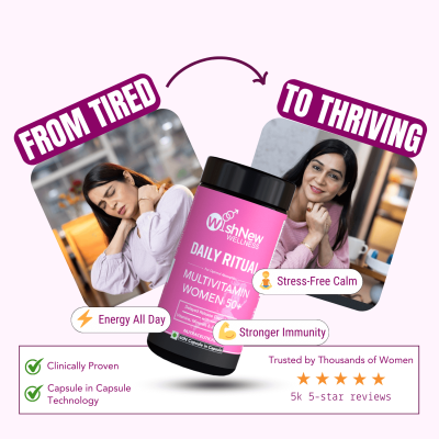 Wishnew Wellness: DAILY RITUAL Women 50+ Multivitamin | Delayed Release Oil Fill Capsules for Optimal Absorption | Supports Menopause, Hormonal Balance, Skin & Joint Health - 60 Vegetarian Capsules