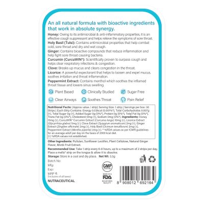 Wellbeing Nutrition: Instant Throat Relief Melts - 30 Oral Strips